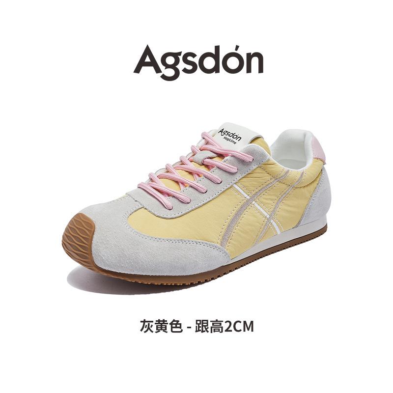 Augustus Den dopamine German training shoes women's 2025 new spring and summer casual flat-bottomed Forrest Gump sports little white shoes