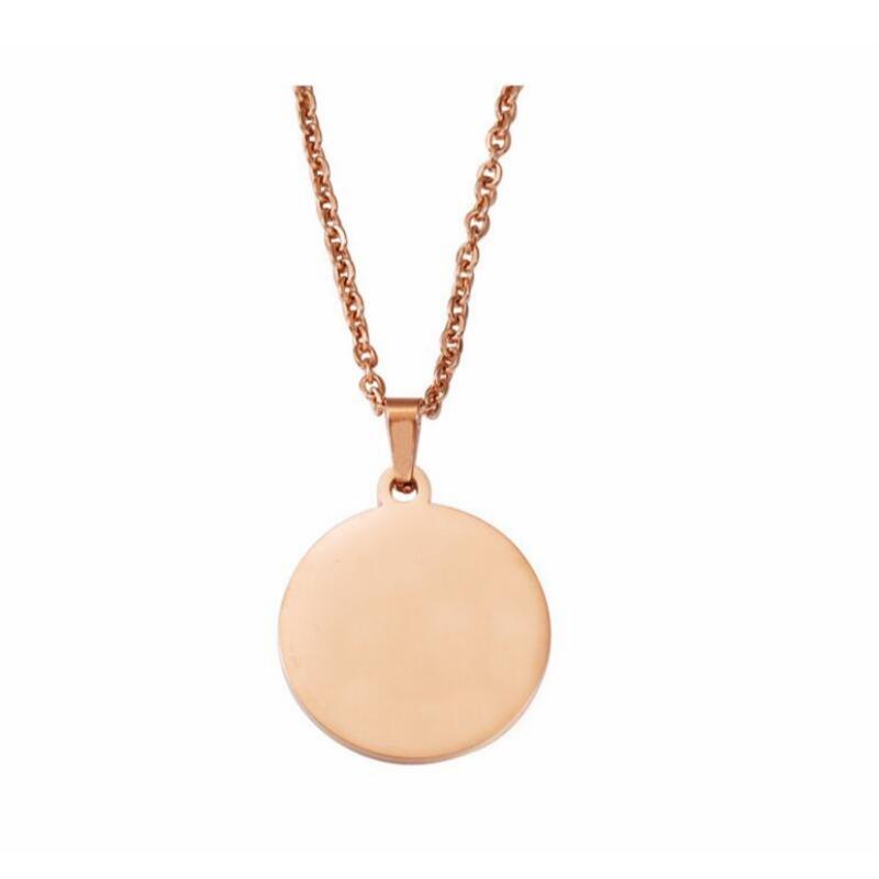 10Pcs 15-30mm Blank Round Discs Pendant Necklaces Gold Plated Chain Necklaces For DIY Custom Women's Men's Jewelry