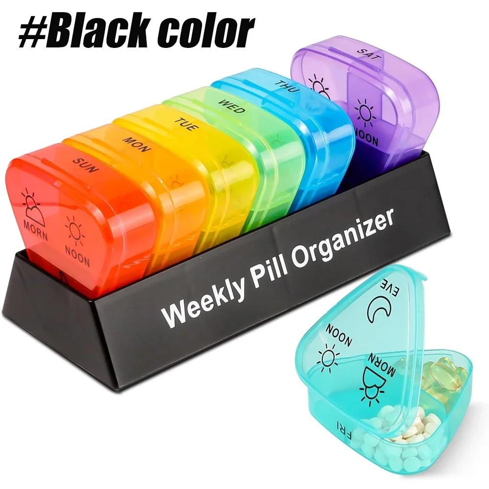 

1PCS Weekly Pill Organizer 3 Times a Day,Compact Pill Box 7 Day with Roomy Pill Case and Sturdy Design for Fish Oils,Supplements