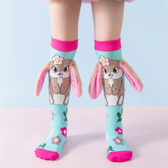 Kolorowe skarpetki dziecięce ze zwierzętami, urocze skarpetki za kolano ze zwierzętami z uszami 3D, śmieszne podkolanówki dla chłopców i dziewcząt w wieku 3-12 lat, prezenty świąteczne