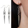 Gothic Spikes Earrings with Moon and Star Pendant Comfortable Ear Hoops Stylish Punk Accessories for Women Man