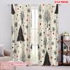 2pcs,2D Plane Printing Contemporary Curtains Christmas Trees Winter Nature (3) Polyester (without Rod) Festive Use for Kitchen