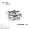 Lucktune Elegant Multiple Layer Stackable Rings Shiny Zircon Women's Finger Ring Stainless Steel Minimalist Gold Color Jewelry
