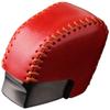 Smasol Genuine Leather Shift Knob Interior Custom Parts for Lexus and LM Series Cover, Vehicle-Specific Design, Panel, RX, NX, UX, LBX, (Type-E, Red)