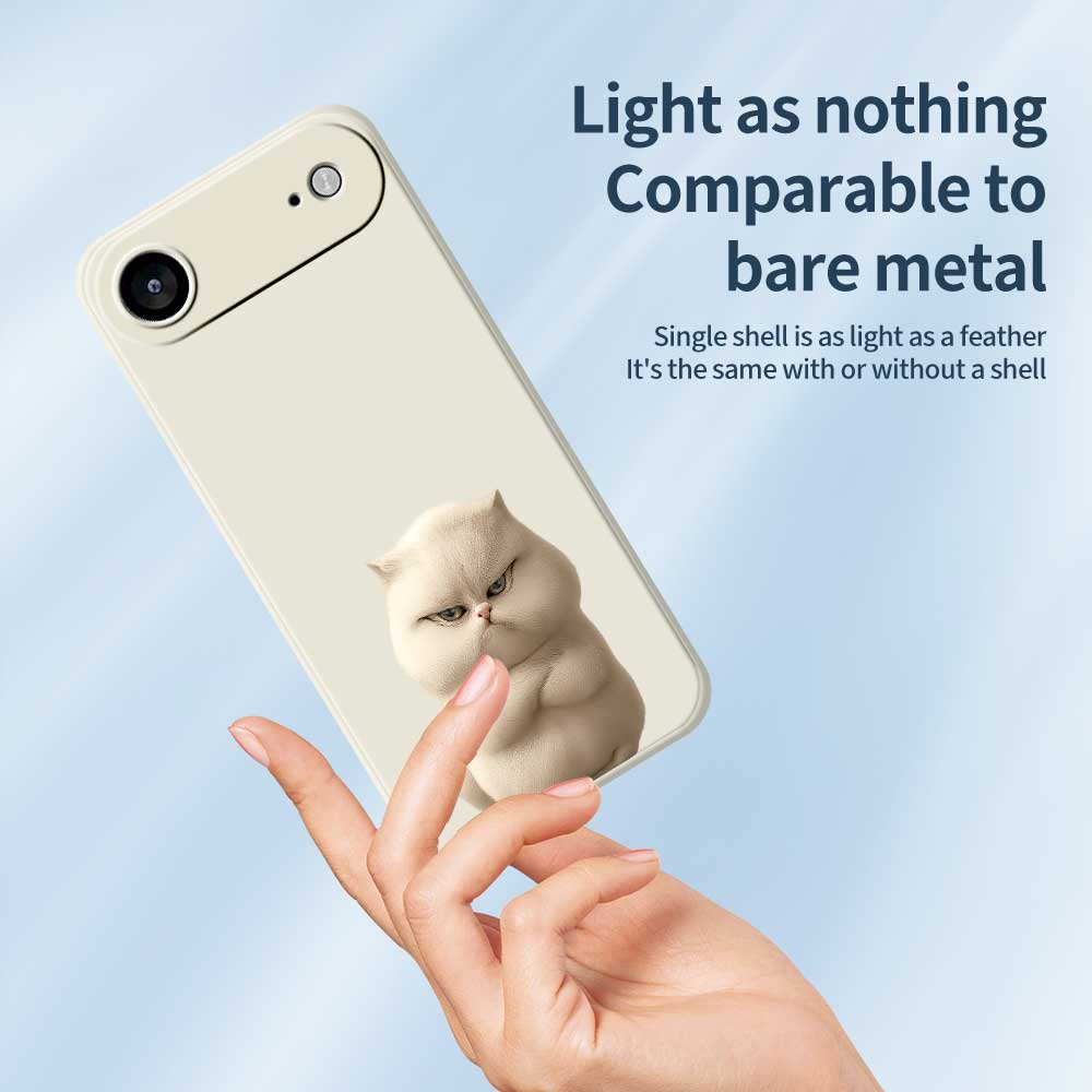 For iPhone 17 Air Case Angry Cat Pattern Printing Straight Edge TPU Phone Back Cover