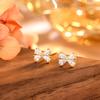 925 Sterling Silver Inlaid Zircon Bow Earrings for Women  Student Korean Sweet Jewelry Accessories