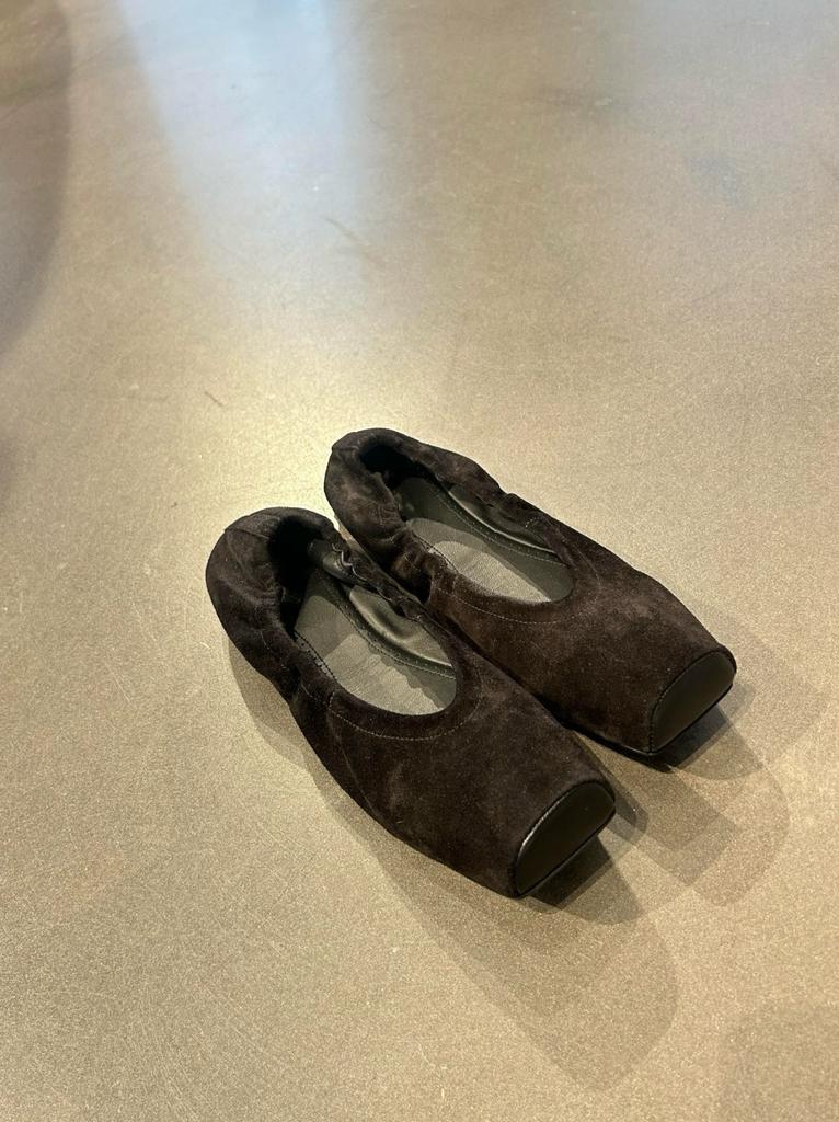 Sheepskin version~ Korean niche suede square head shallow mouth soft sole single shoes women's spring ballet flats