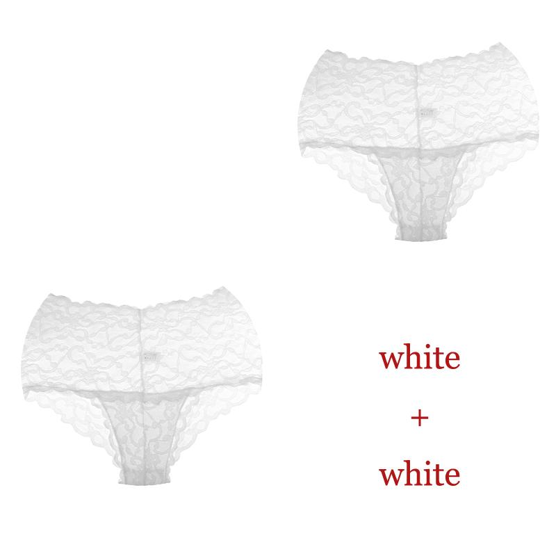 

CINOON 2 шт./лот Новые трусики Женское кружевное нижнее белье Сексуальные трусы с высокой посадкой Вышивка Стринги Нижнее белье Однотонное Прозрачное Женское белье L