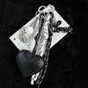 Yogodlns PU Leather Bag Pendant Braided Rope Gift Design Heart Shape Bag Charm Decor Car Key Ornament