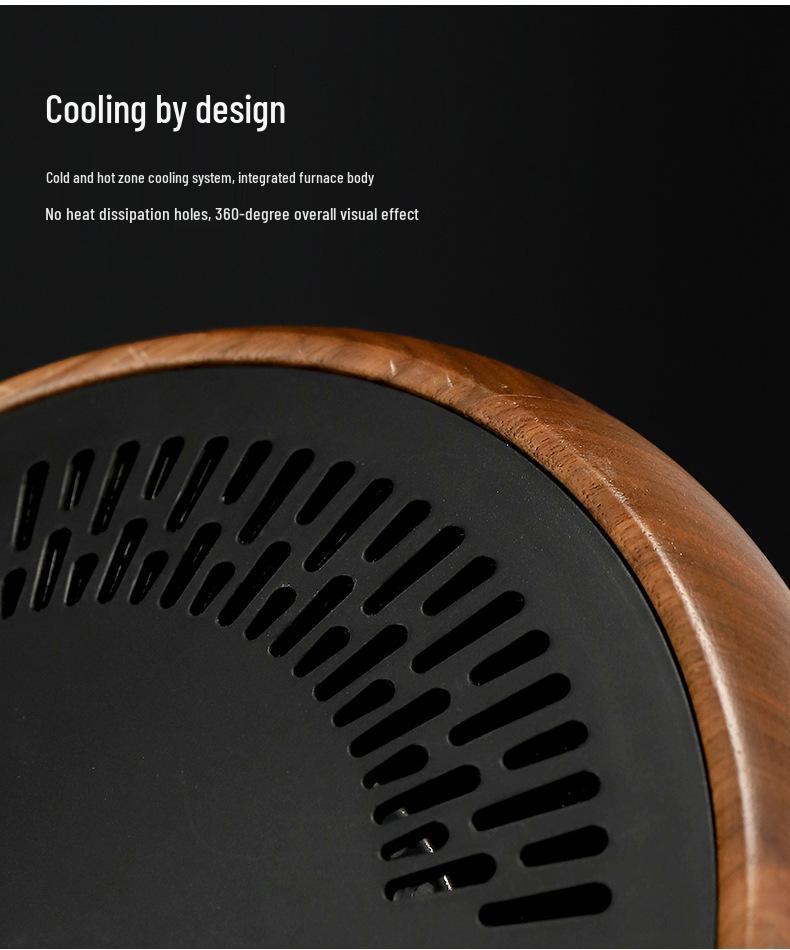 Solid Wood Electric Ceramic Tea Stove – Drum Shape Tea Brewer with Heat Preservation