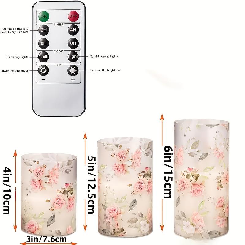 1Set/3pcs Flameless LED Electronic Candle, Battery Powered Candle (without Battery), Acrylic Flashing LED Electronic Candle with Timing Remote Control