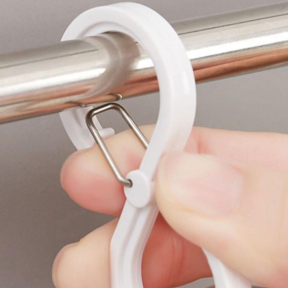 8pcs S-shaped Hooks With Buckle Organizer S Windproof Hook Lock Hook Plastic HOME