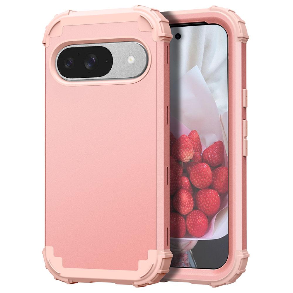 

L-Style For Google Pixel 9 Case Shockproof PC+TPU Phone Back Cover Pink