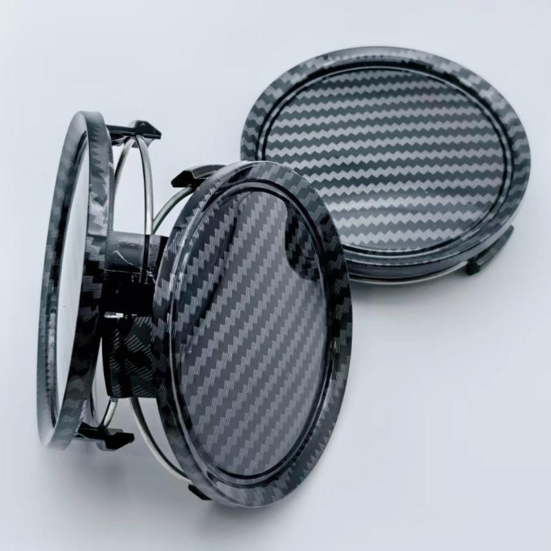 4pcs ABS 74mm ( 69mm I.D) Carbon Fibre Car Wheel Center Caps Rim Hubcaps Centre Cover Wheels Hub Lid Replace Styling Accessories