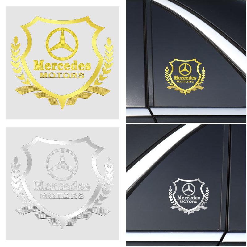 OLV5 Car Badge Body Side 3D Badge Wheat Ear Sticker Decal Accessories For Mercedes Benz AMG W205 W218 W177 W176 W169 A B C E S Class