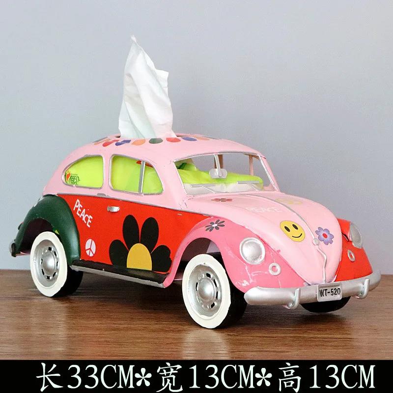 Scatola portatovaglioli a forma di Scarabeo Bus in Ferro Battuto Retrò Americano Scatola portatovaglioli Creativa Modello di Auto Decorazione Artigianato Regalo Speciale Decorazione per la Casa