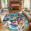 One Piece Print Round Rug, Washable Floor Carpet, For Entryway Dorm Laundry Room Office Study, Home Decor Birthday Christmas Gift