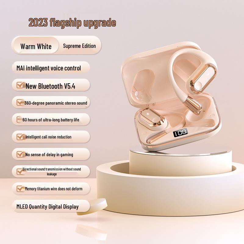2025 AI Bluetooth Earbuds S911: Ear-hook, Long Battery, Digital Display, Noise Reduction