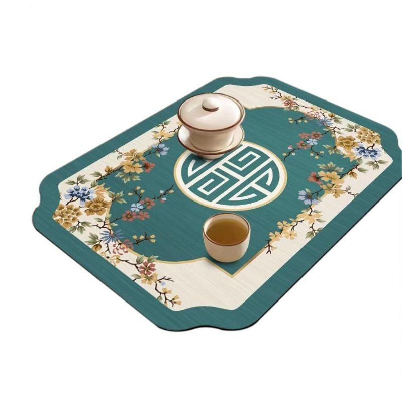 Heat Resistant Non-Slip Quick Dry Drain Mat Dish Drying Mat Diatom Mud Tableware Pad Absorbent