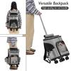 Wheeled Pet Carrier Backpack Travel Carrier for Puppy Dogs Cats Removable Rolling Wheels Mesh Ventilation Window Storage Pockets