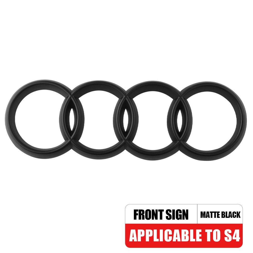 3D 4w 4 Ring Badge Accessories Car Front Bonnet Grille Rear Trunk Emblem Decoration Sticker For 4w S4 Original Replacementw4
