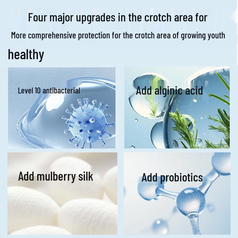 Maoren Boys' Ice Silk Breathable Antibacterial Underwear (4-Pack)