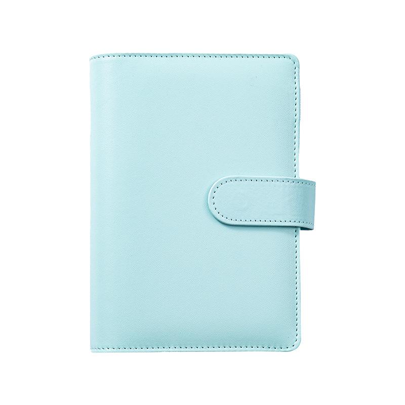 A6 Zipper Pouch Notebook: PU Leather Macaron Loose-Leaf Journal