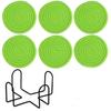 6Pcs Heat-resistant Woven Round  Coaster Set with Holder Tableware Mat Cup Coaster  Household