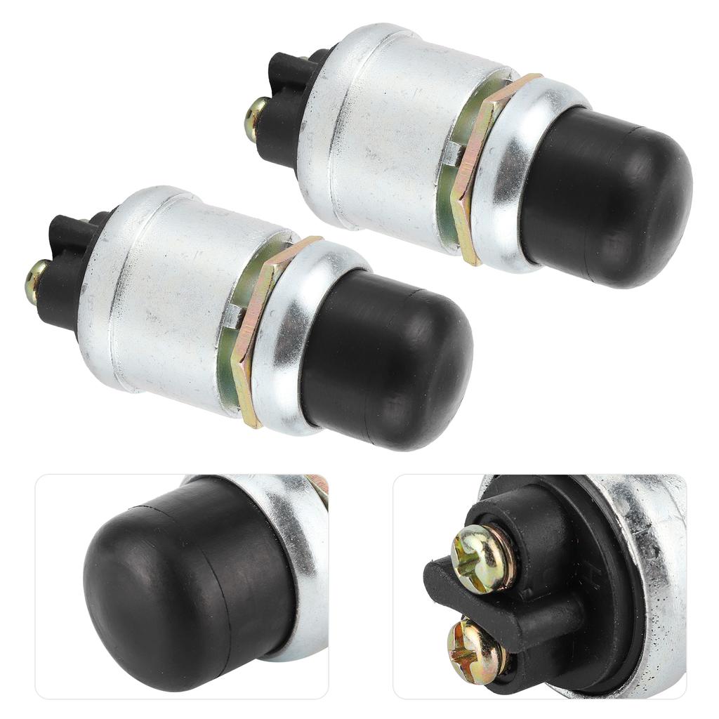 2Pcs Horn Engine Start Switch SPST Push Button Starter Waterproof 50A 12V for Car Boat