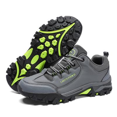 Fashion Gray Hiking Shoes For Men Outdoor Non-slip Trekking Climbing Shoes Man Comfortable Low Lace-up Casual Men's Travel Shoes