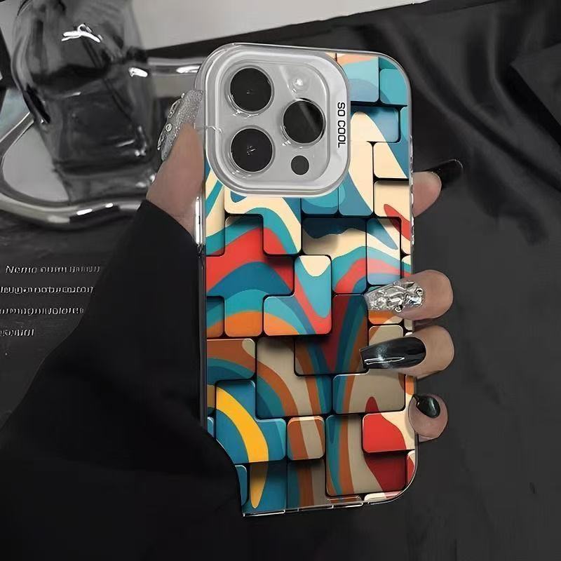The new square is suitable for iphone17 mobile phone case Apple 15promax/14 personality 13pro16 Europe and America 12xr.