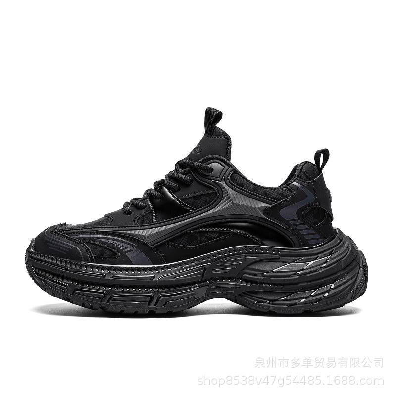 

Darth Vader popcorn thick-soled four-season new light luxury casual sports shoes soft-soled heightening leather dad shoes 39 чёрный