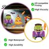 Creative Gifts for Halloween Static Window Clings, Cartoon Ghost Pumpkin Witch Monsters Decals, Waterproof Decorative Decals Store Windows