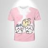 Summer Cute 3D Simple Fresh T-shirt  Anime Casual Breathable Oversized Comfortable Women Short Sleeved T-shirt