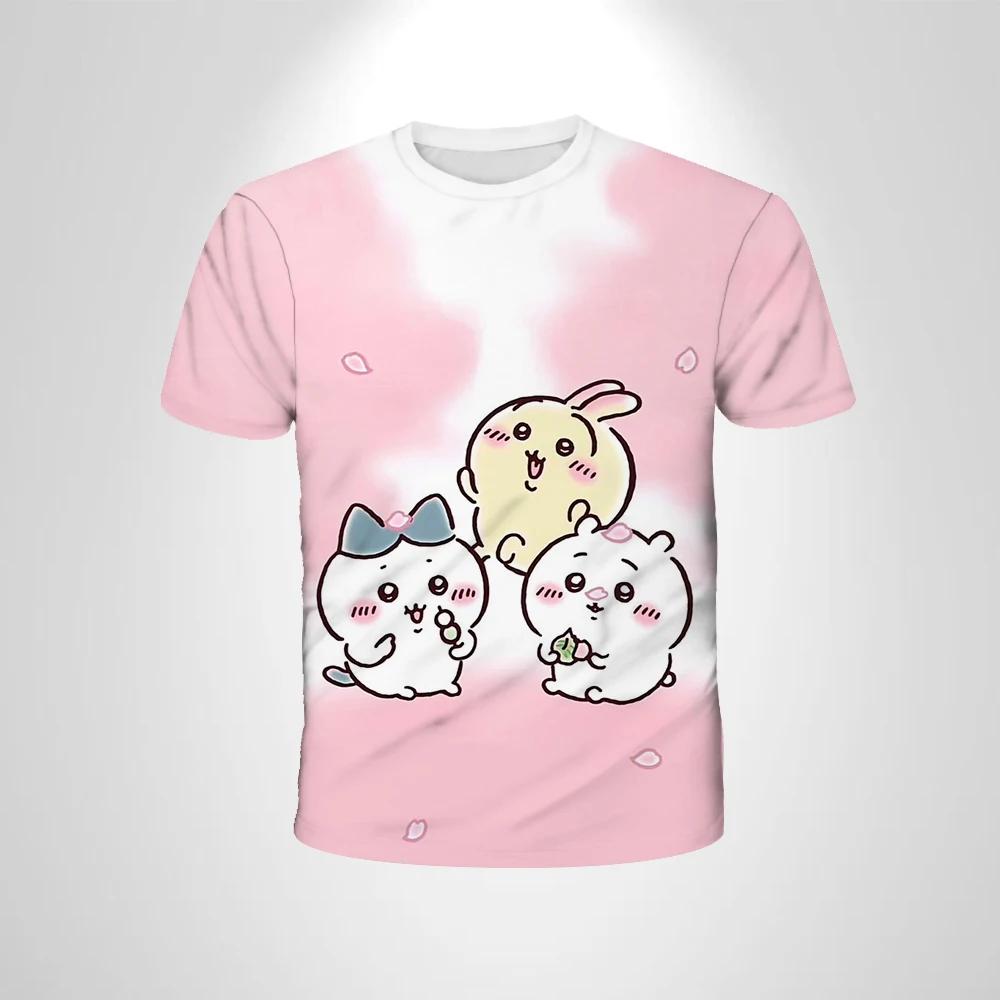 Летняя Милая 3D Простая Свежая Футболка Аниме Повседневная Дышащая Оверсайз Удобная Женская Футболка с Коротким Рукавом 6XL