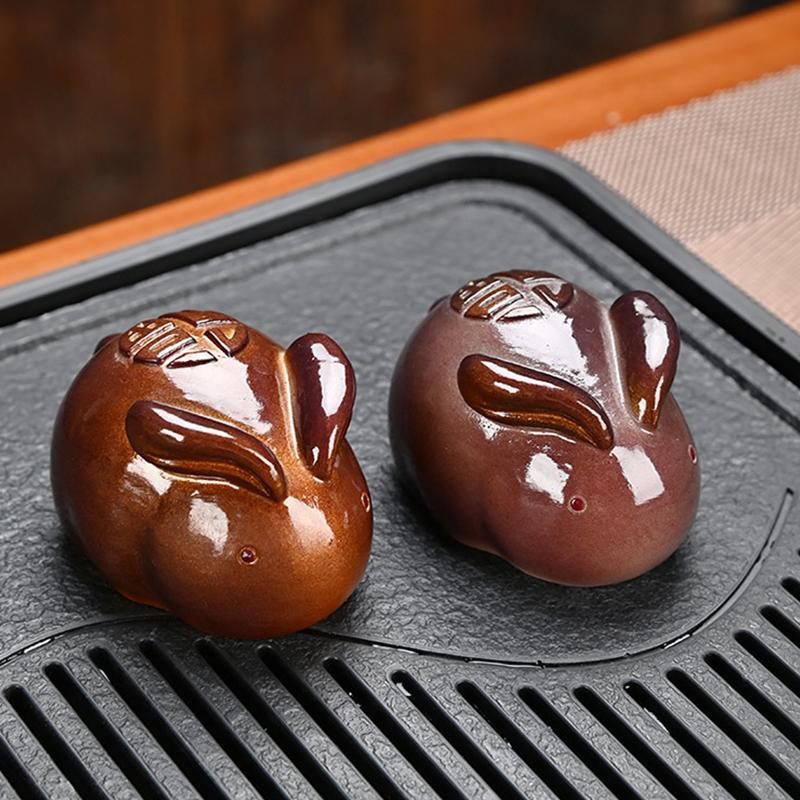 Čajové zvířátko měnící barvu Bílý králík Zlatý králík Doplňky na čajový stolek Mění barvu při zahřátí, Dekorační ozdoby