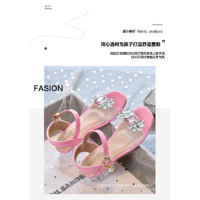 Girls' Sandals2026New Summer Girls' Princess Shoes for Older Children, Soft-Soled Stylish Children's Casual High-Heeled Shoes