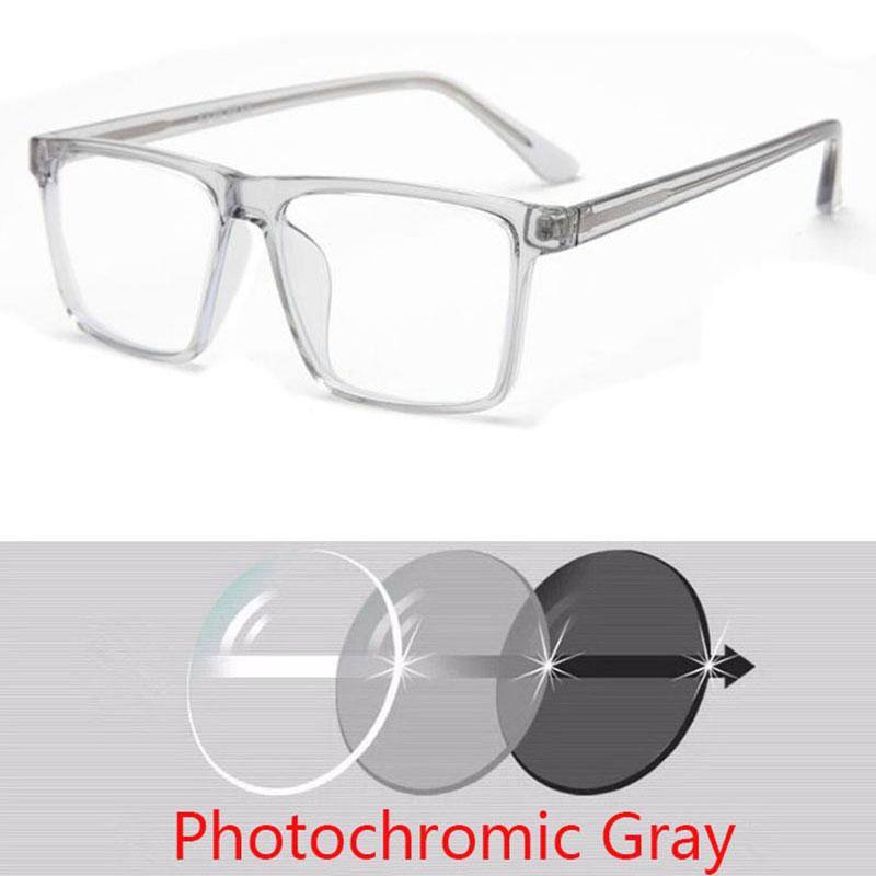 Übergroße quadratische Myopie-Brille Anti-Blaulicht Großer Rahmen Korrektionsbrille für Kurzsichtige 0 -0.5 -0.75 bis -6.0