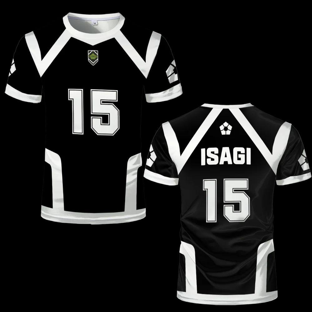 Новые футбольные футболки Isagi Японское аниме Синяя тюрьма Сезон 2 Косплей Хёма Чигири Мегуру Бачира Футболки 4XL