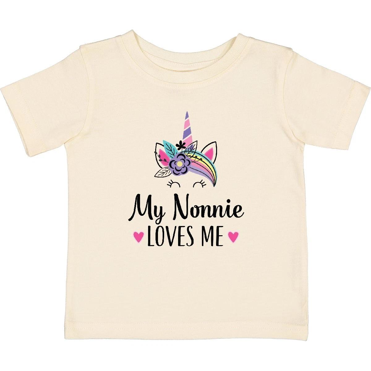Inktastic My Nonnie Loves Me Unicorn Baby T-Shirt Childs Clothes Shower Infant 130