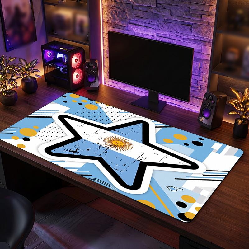 Tappetino Mouse Scudo Calcio Argentina, Tappetino da Scrivania Esteso Antiscivolo in Gomma per Gaming Ufficio Laptop Regalo per Fan