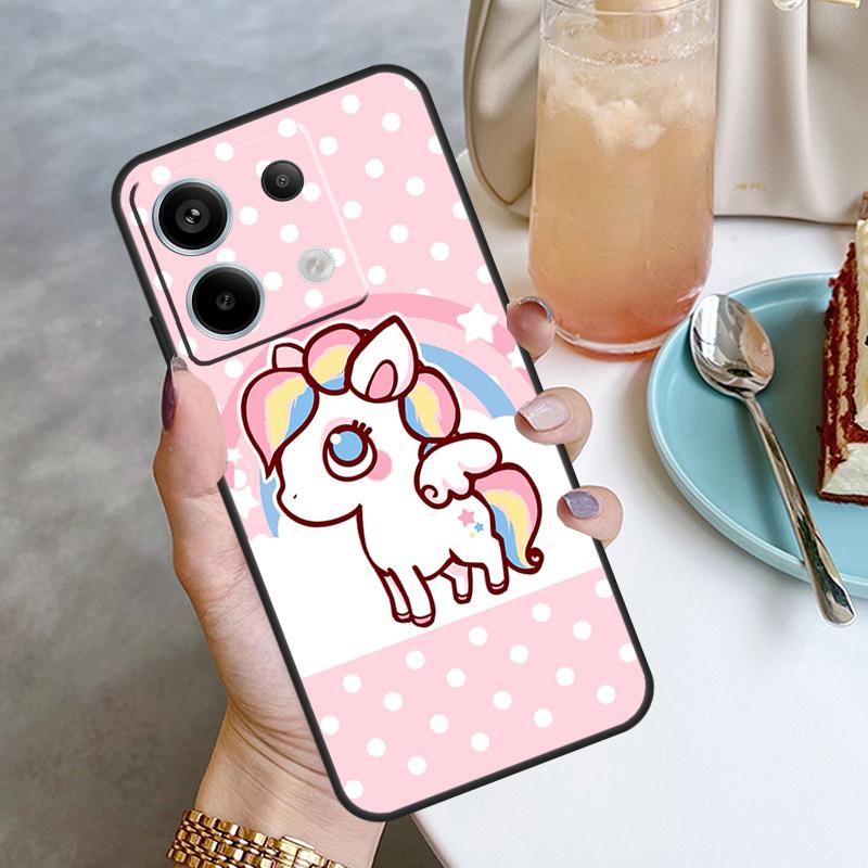 Cute Rainbow Unicorn Case For Xiaomi Redmi Note 13 8 9 10 11 12 Pro 12S 11S 10S 9S Redmi 13C 9C 10C 12C Cover