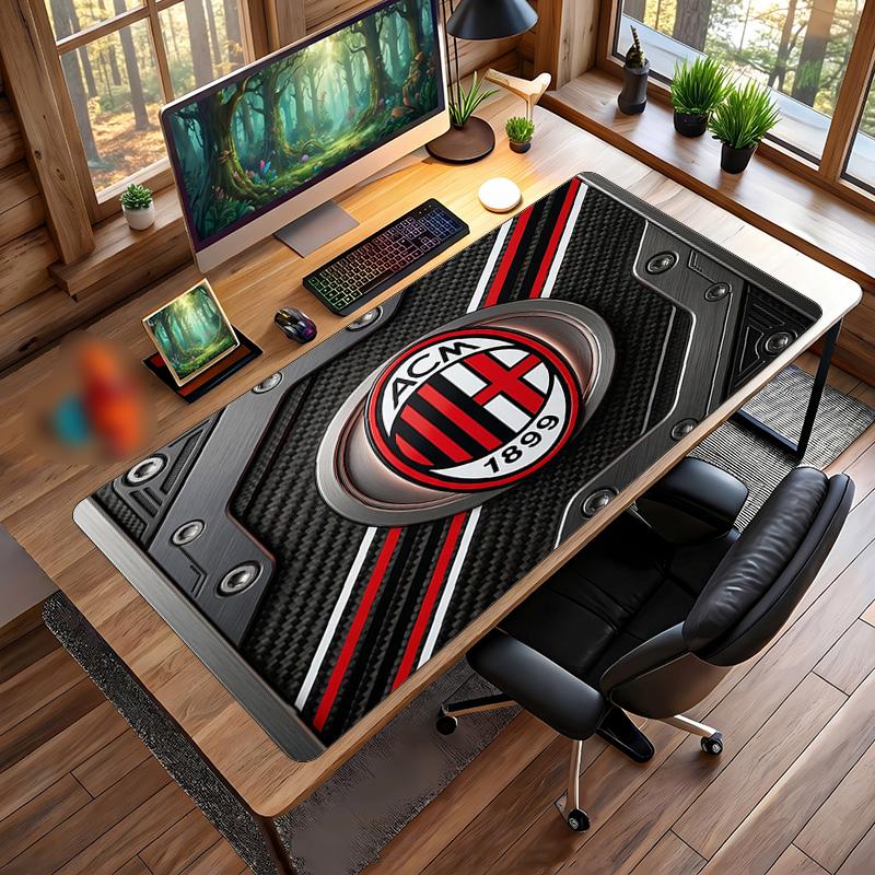 AC Milan Printed Large Mouse Pad, Non Slip Soft Rubber Gaming Desk Mat for Office Laptop Computer Decor