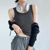 Cotton Sleeveless Tank Top With Wide Straps For Summer Yoga And Beach Wear