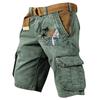 Men's Summer Printed Casual Multi Pocket Cargo Shorts Without Belt Loose Fit Cotton Fabric Classic Style