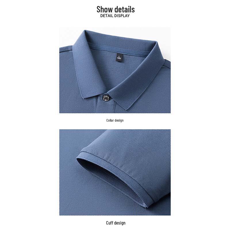 Hengyuanxiang Men's Pure Color Cotton Polo Shirt