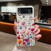 For Samsung Galaxy Z Flip 6 5 4 3 5G Luxury Leather Phone Case Retro Flowers Soft TPU Folding Cover For Samsung Z Flip5 Flip3