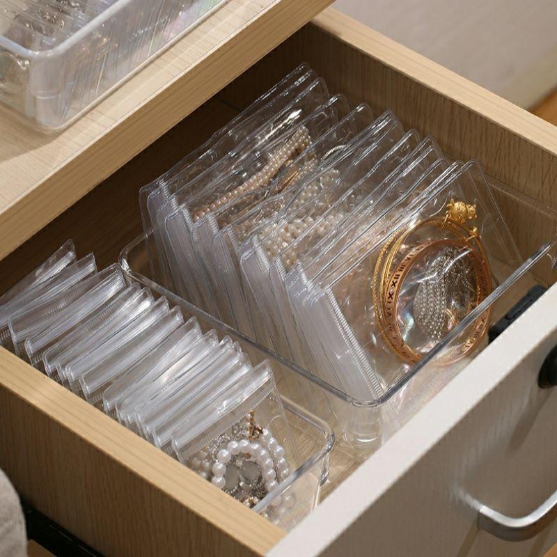 30pcs Transparent Self-Sealing Jewelry Bags - Waterproof PVC Zipper Pouches for Rings and Earrings, Portable Storage Bag, Jewelry Organizer Bag