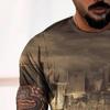 2025 New Summer 3D Digital High-rise Printed Men's Casual Loose Short Sleeved T-shirt