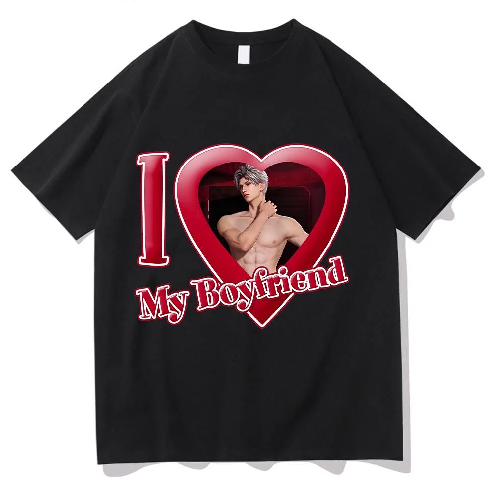 

Футболка Love and Deepspace Sylus I Love My Boyfriend, женская одежда, идеальная футболка на День святого Валентина, горячая игра, модная новая футболка XS